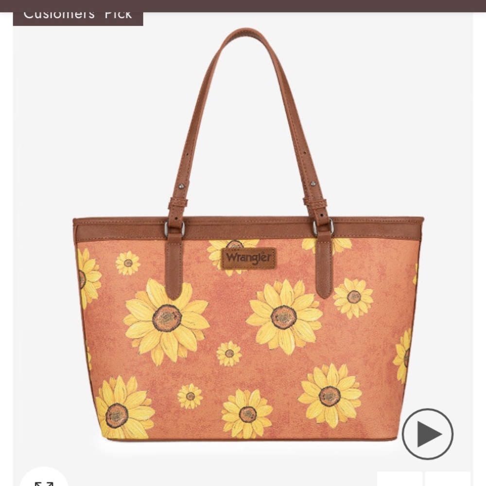 Wrangler Orange and Yellow Sunflower Tote Bag